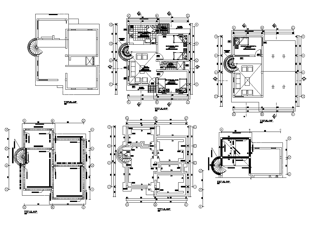 Residential building working plan detail 2d view layout file