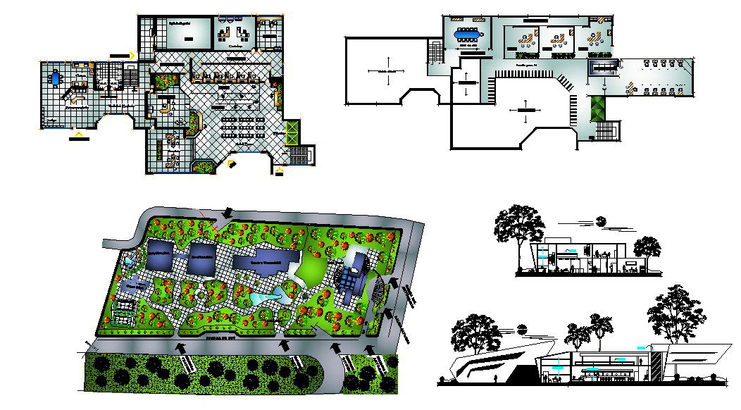 Residential bungalow in AutoCAD
