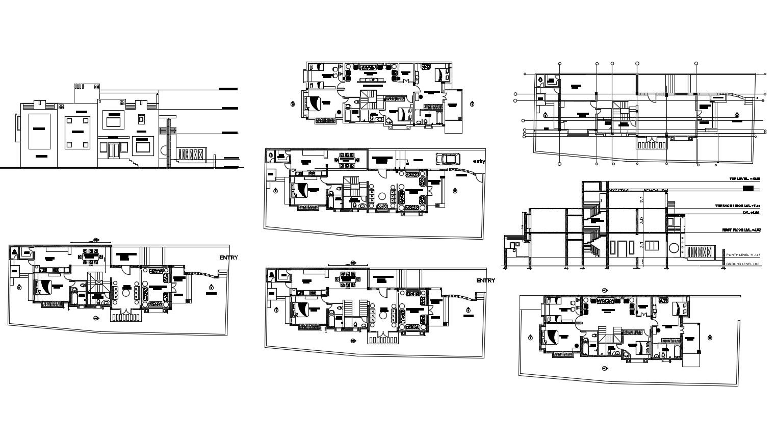 Residential bungalow in autocad
