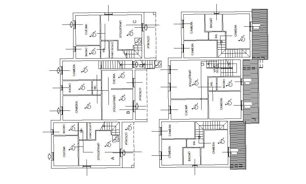 Residential bungalow layout in AutoCAD