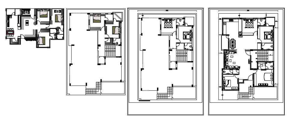 Residential bungalow layout in Autocad 