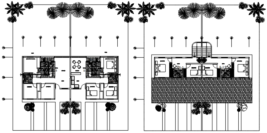 Residential bungalow layout in Autocad