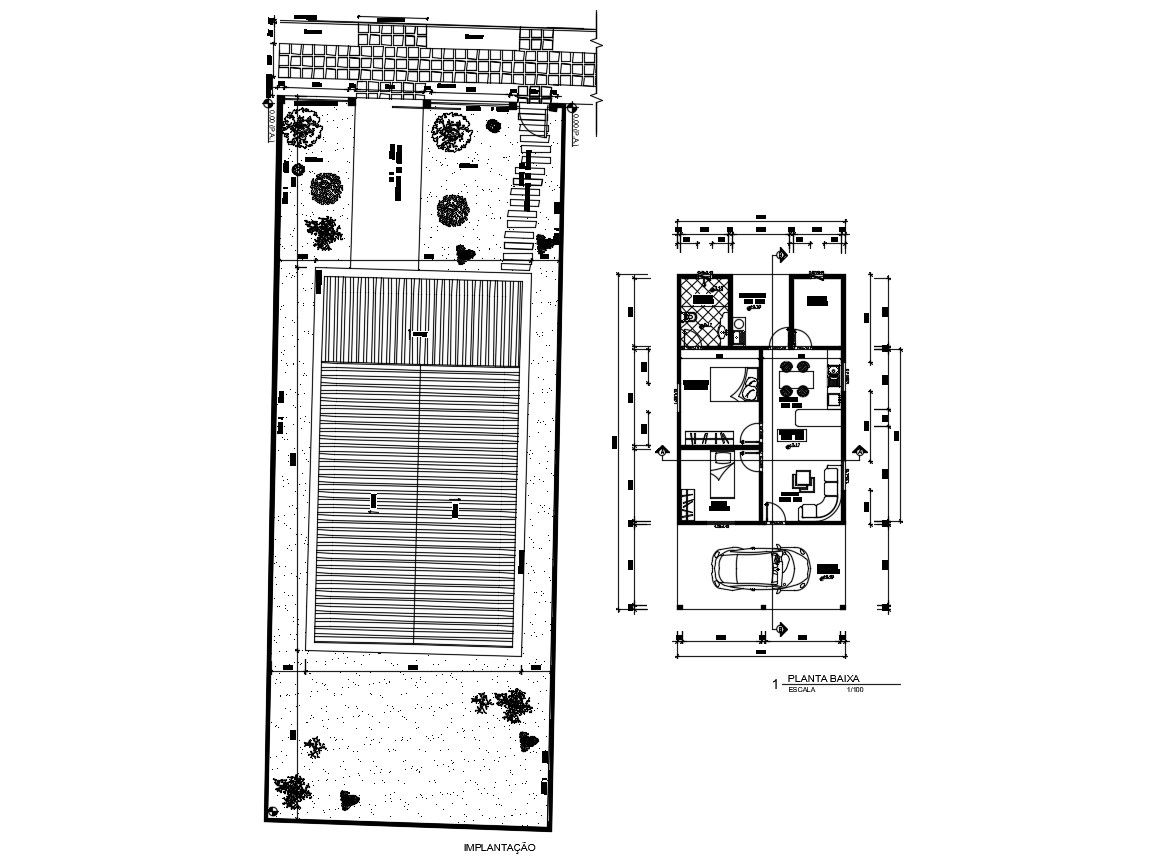 Residential house 7.00mtr x 14.00mtr with detail dimension in AutoCAD