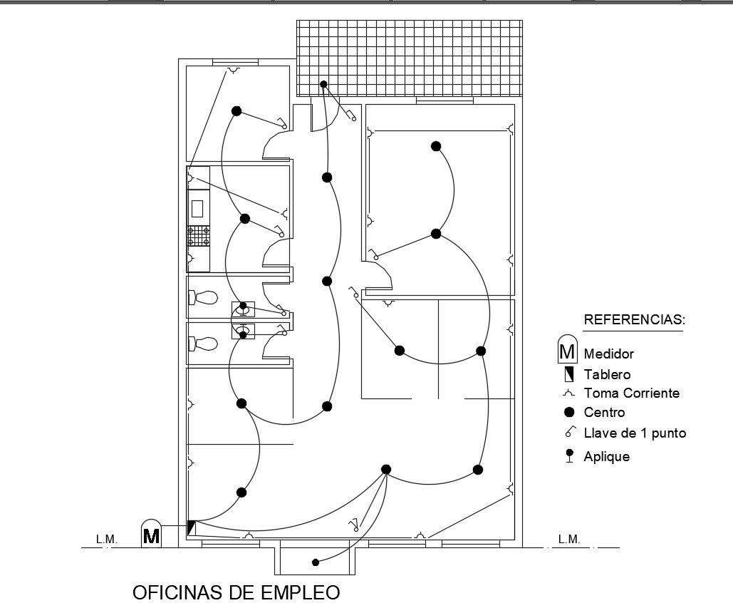 Residential house Electrical Layout Plan CAD drawing Details