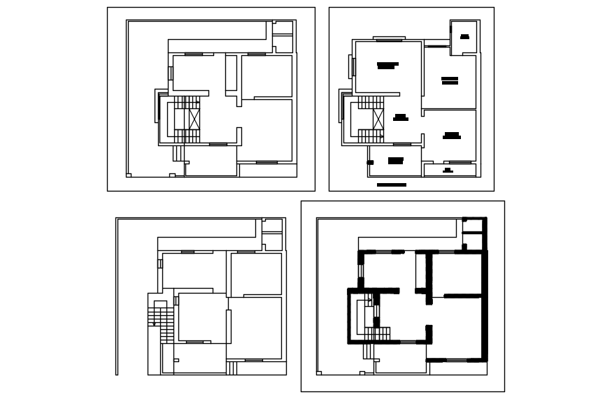 Residential house layout in Autocad