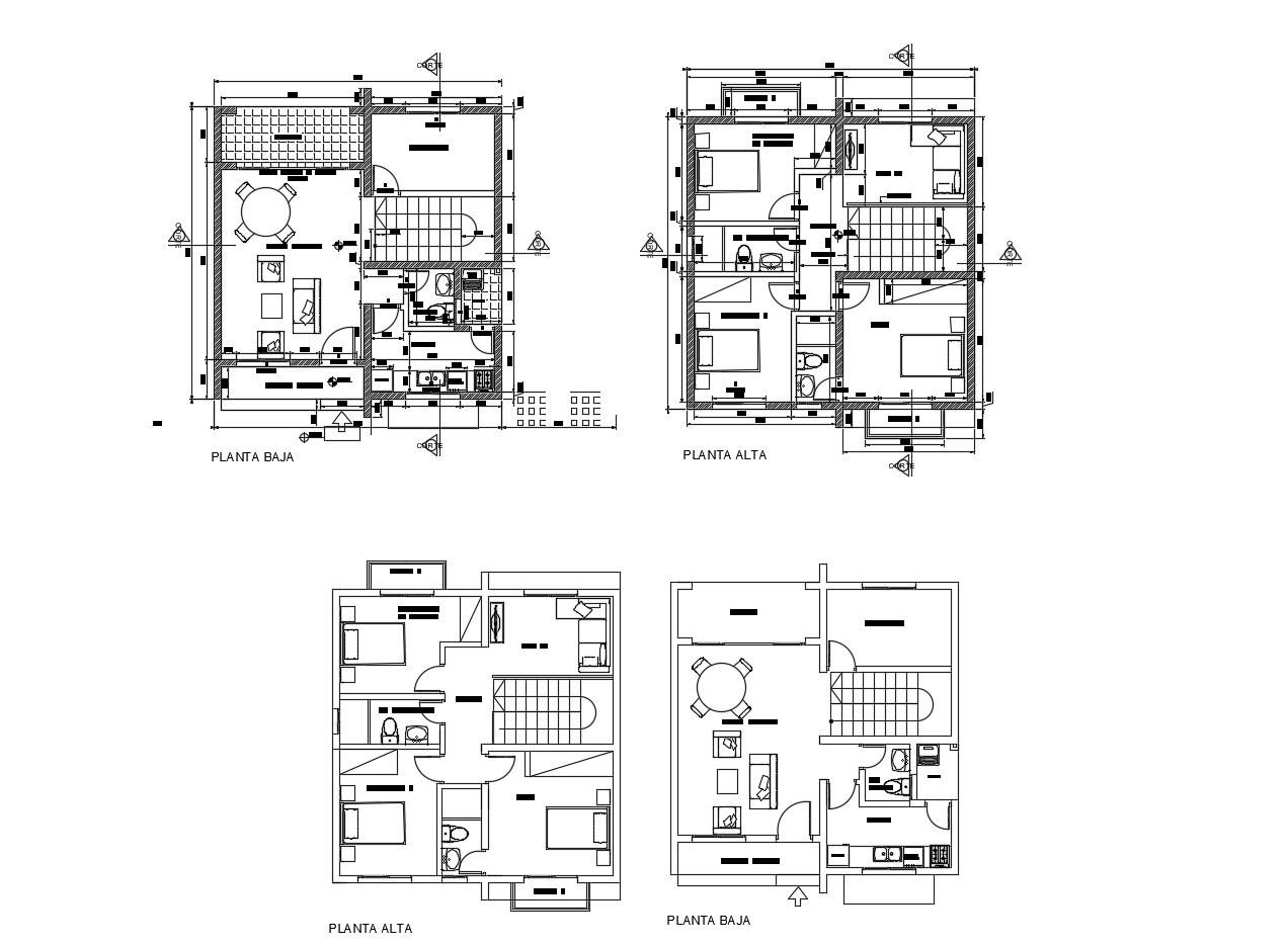 Residential building plans in AutoCAD file