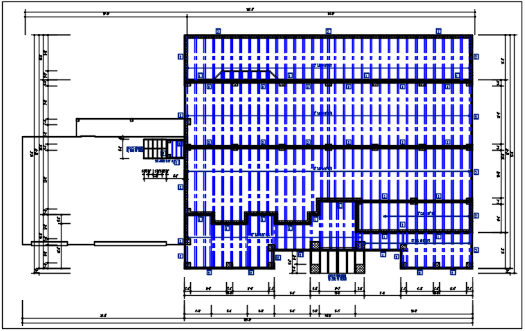 Residential house & roof projection plan view dwg file