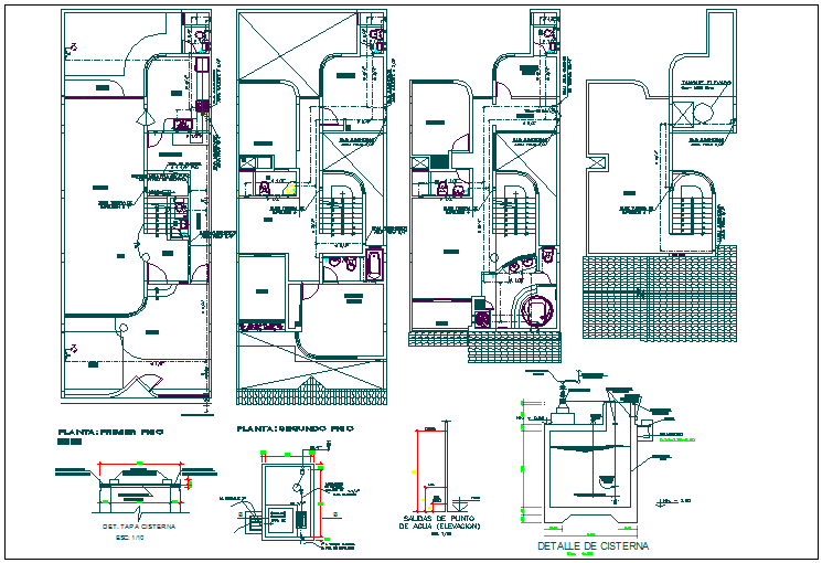 Residential house plan view detail dwg file