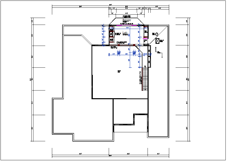 Residential house plan view layout dwg file