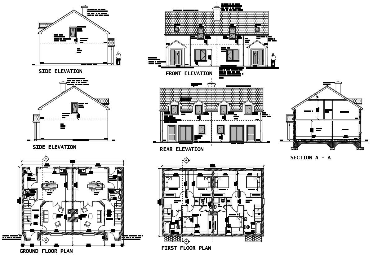 Residence House Plan In DWG File