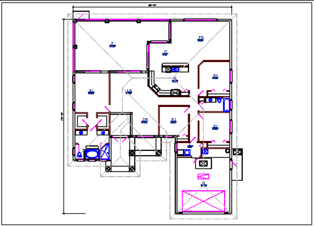 Residential house view details dwg files