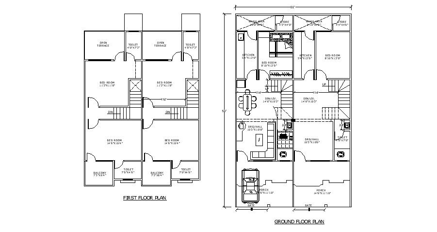 Residential House Plan In AutoCAD File