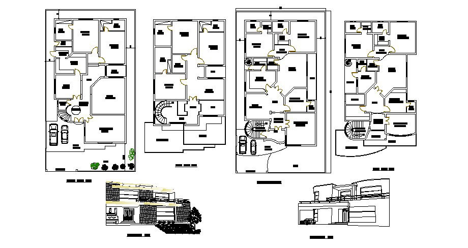 Residential house working plan of 50'*90' autocad drawing