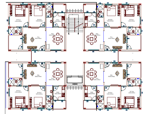 Residential housing apartment floor plan details dwg file