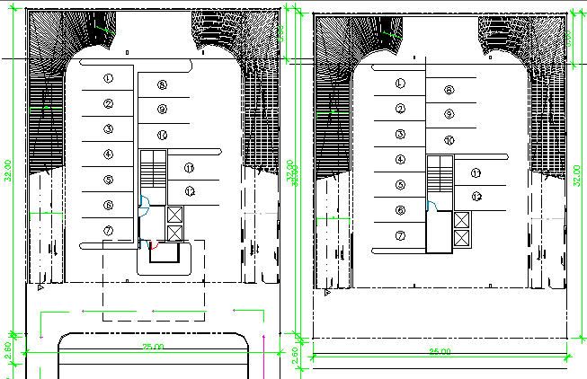 Residential housing building architecture project dwg file