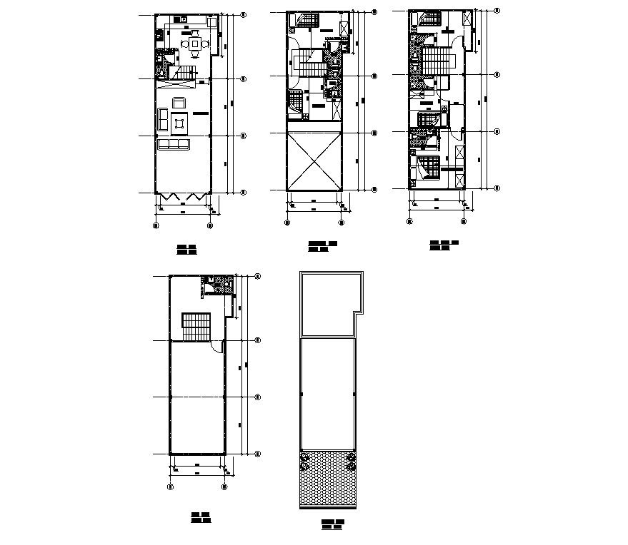 Residential housing building structure 2d view layout file in autocad format