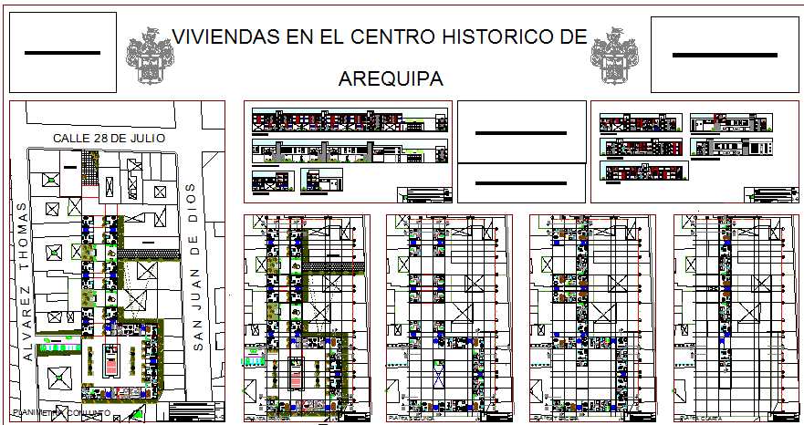 Residential housing complex architecture project dwg file