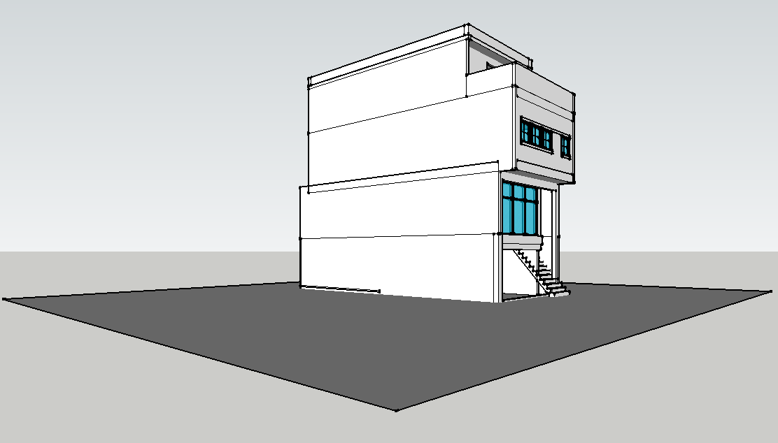 Residential housing structure detail elevation 3d model 3d max file