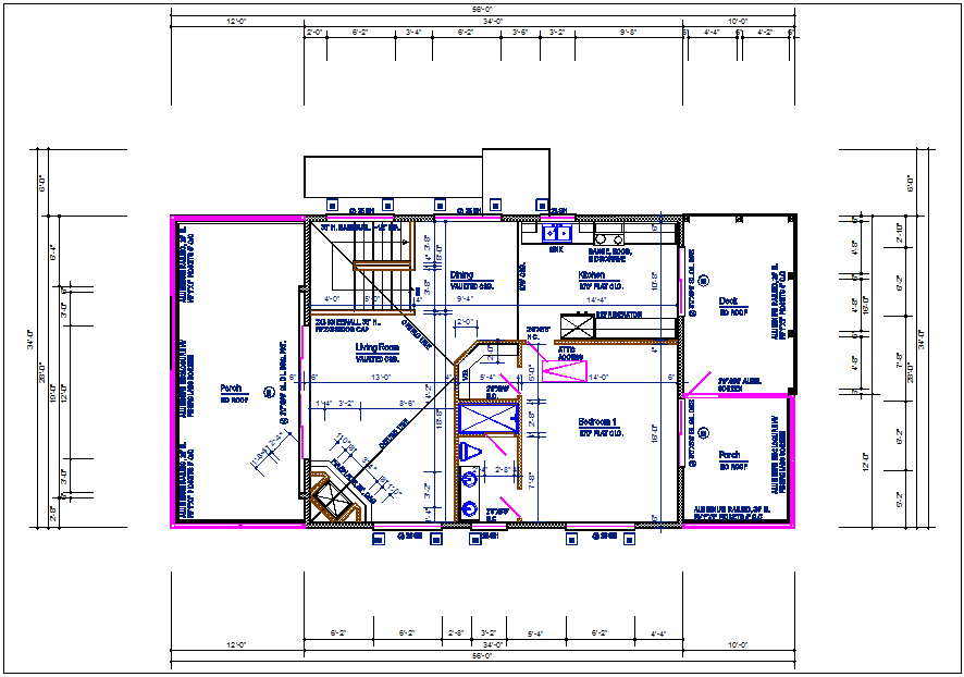 Residential luxurious house plan view detail dwg file