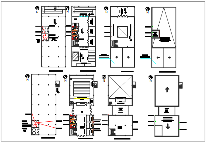 Residential luxurious house plan view detail dwg file