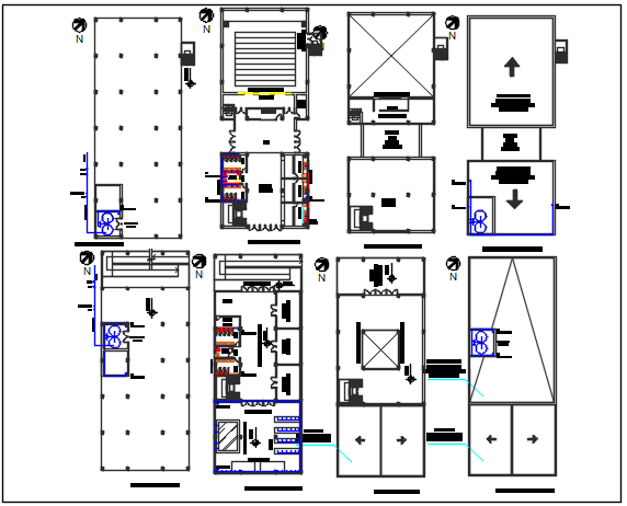 Residential luxurious house plan view detail dwg file