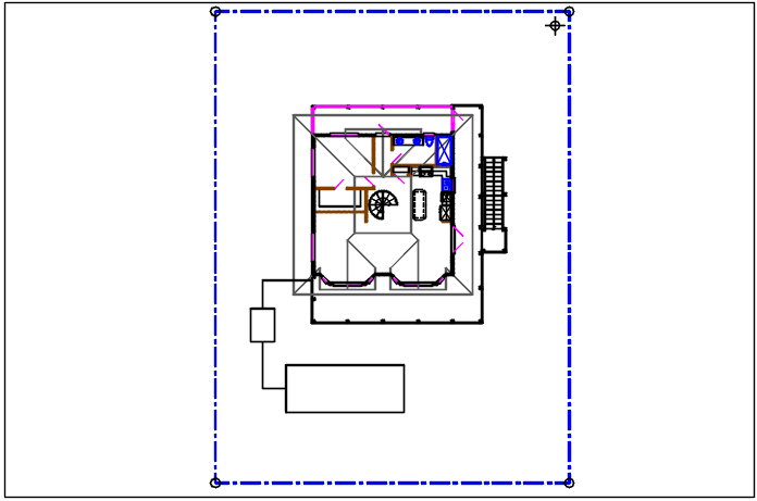 Residential luxurious house plan view detail dwg file