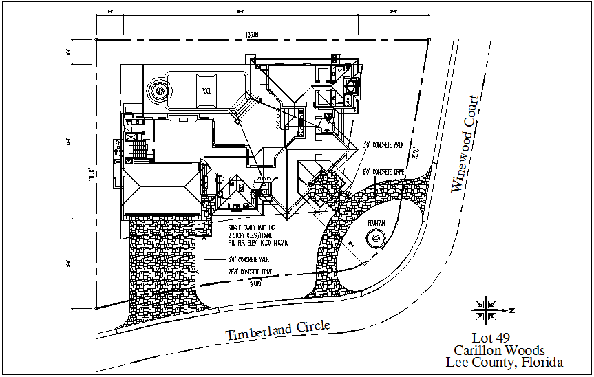 Residential site plan view dwg file