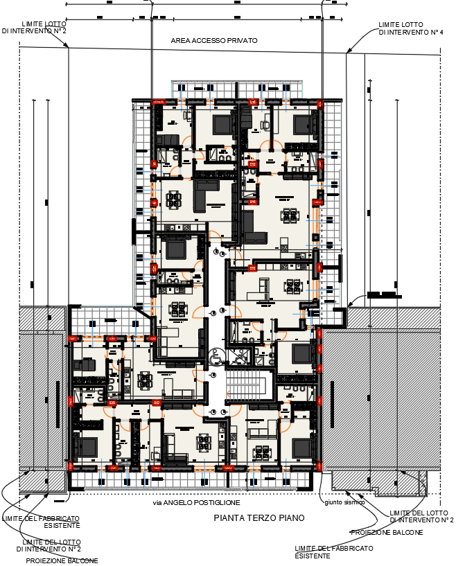 Residential apartment floor layout plan in DWG format