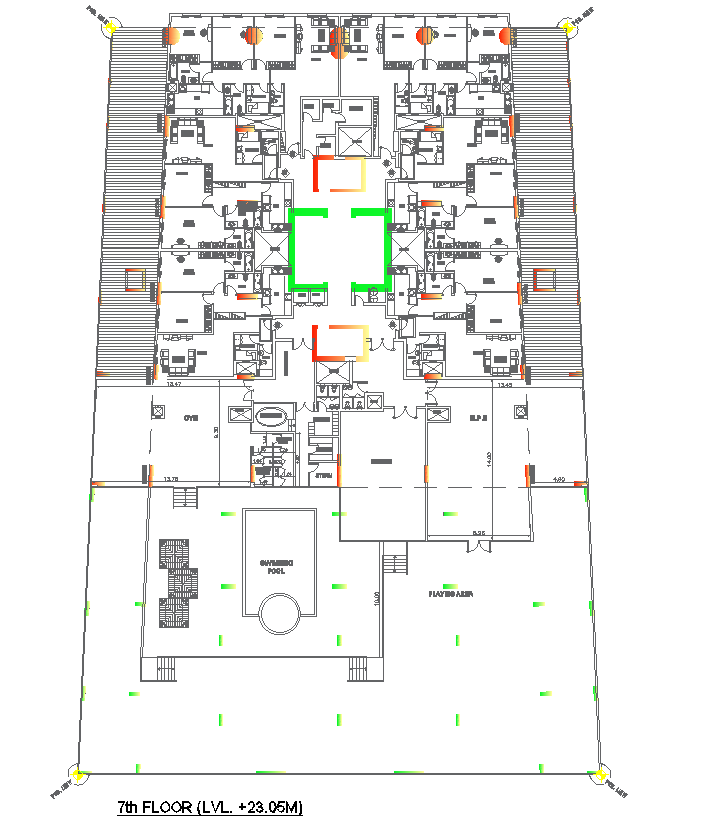 Residential Building Floor Layout Plan Details in AutoCAD File
