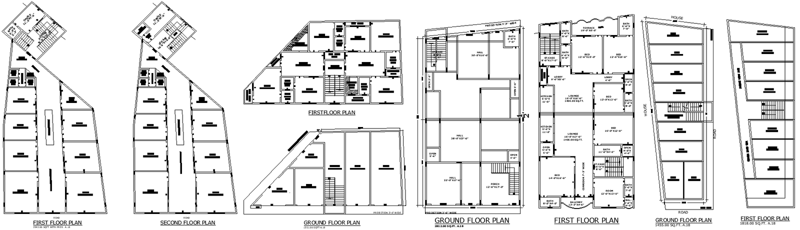 Residential Building Layout with Ground Floor Shop and Godown AutoCAD DWG File