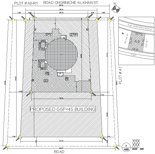 AutoCAD File Showing Building Setting Plan with Site Layout