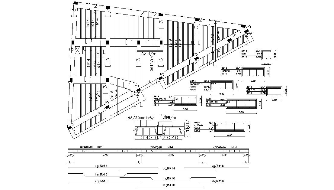 Residential Building Slab Design With Reinforcement DWG File