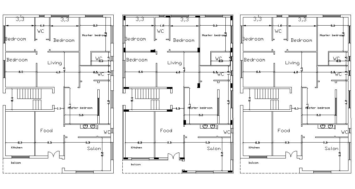 Residential Bungalow Drawing DWG File