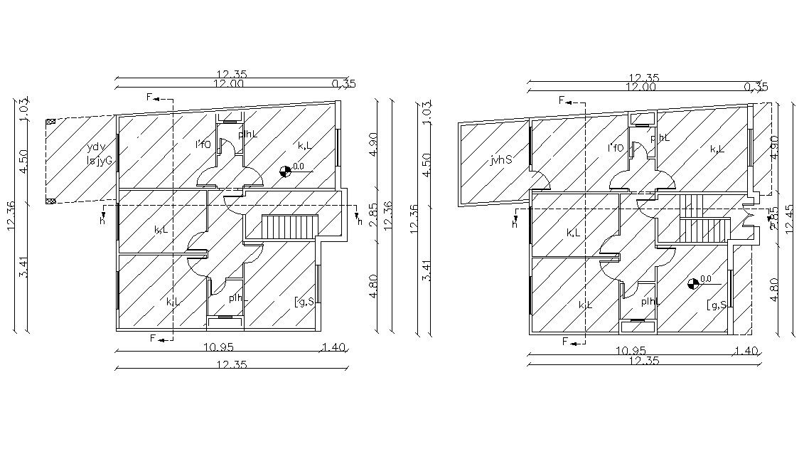Residential Bungalow Floor Plan With Working Drawing DWG File