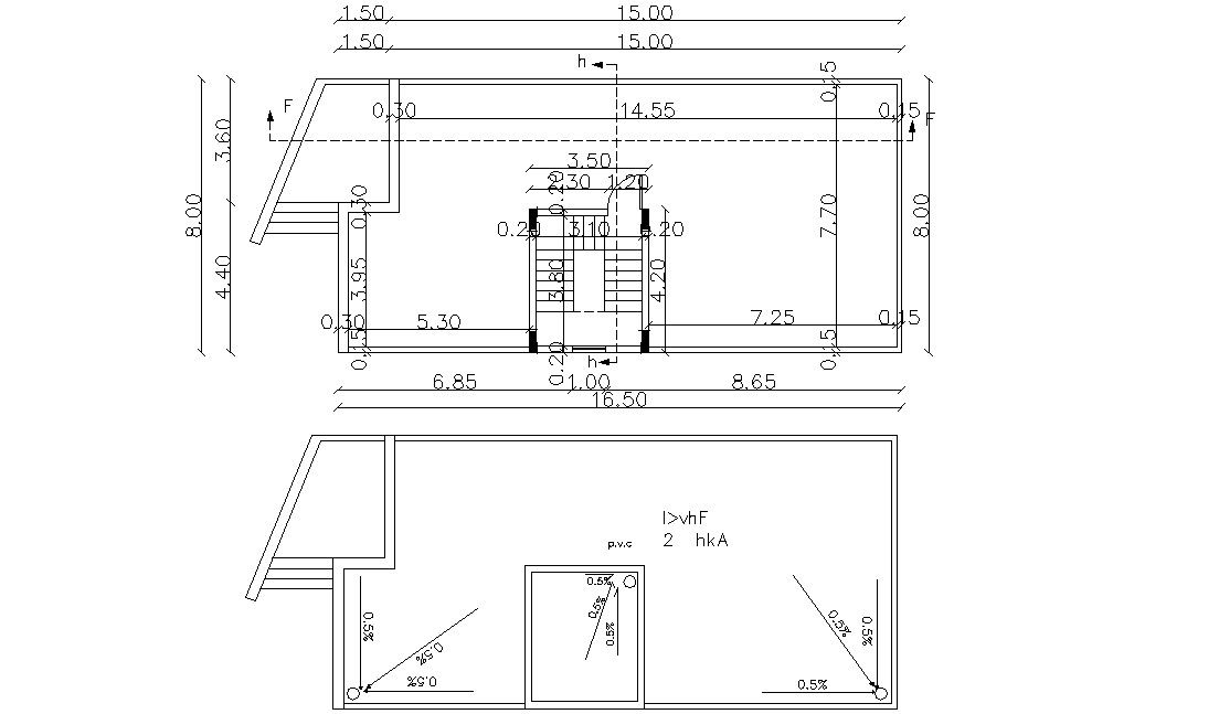 Residential Bungalow Terrace Plan AutoCAD Drawing