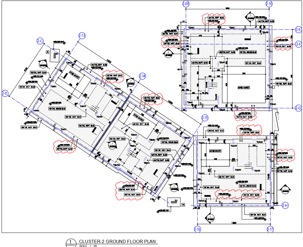 Residential Cluster Slab RCC Detail in AutoCAD DWG File