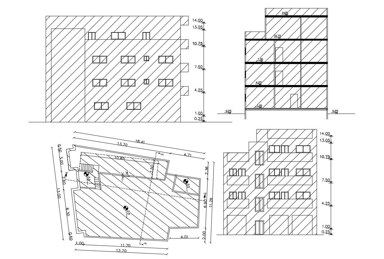 Residential Elevations And Sections AutoCAD File