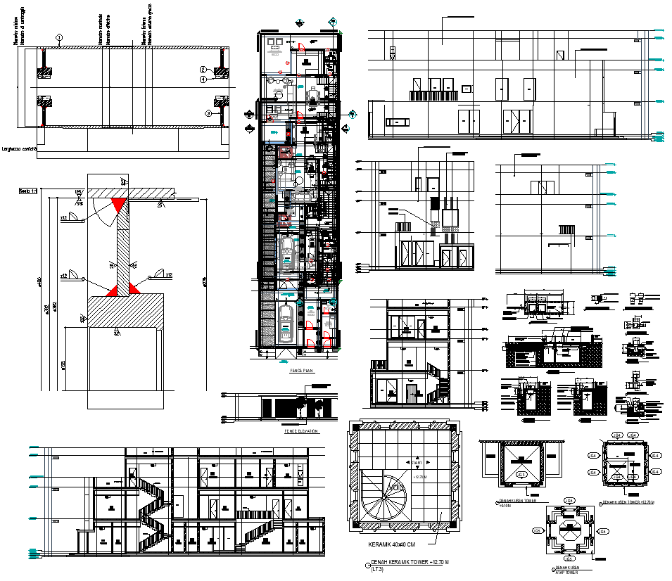 Residential Flat Elevation Plan and Section Detail | Download 2D DWG AutoCAD File
