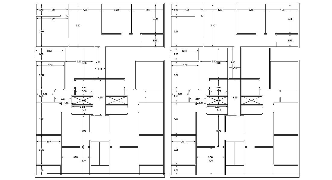 Residential Floor Plan Layout DWG File 
