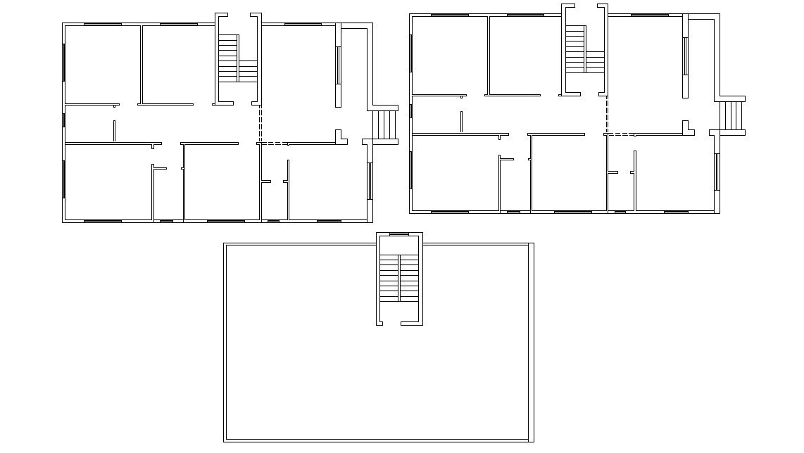 Residential Floors Plan With Terrace Floor AutoCad Drawing