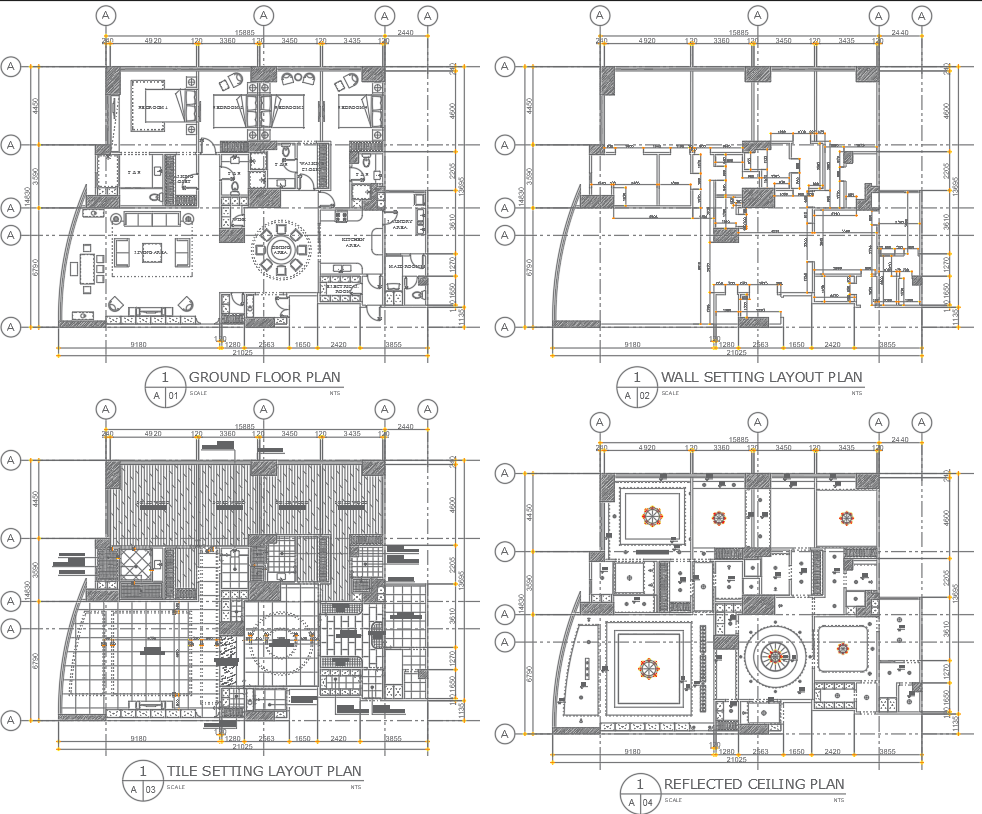 Floor Plan with House Architecture in AutoCAD File