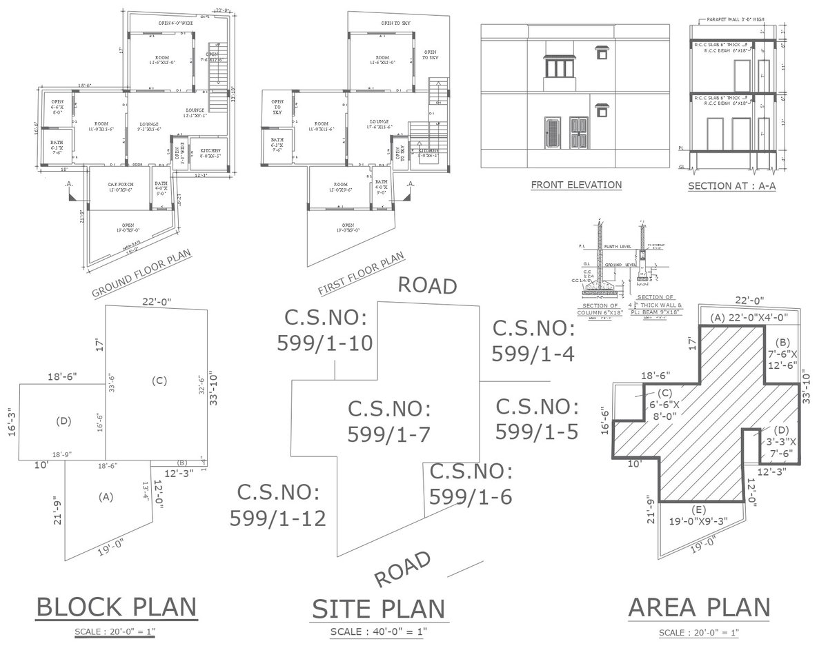 Residential House Block Plan With Site And Area Details In DWG File Residential House Block Plan With Site And Area Details In DWG File