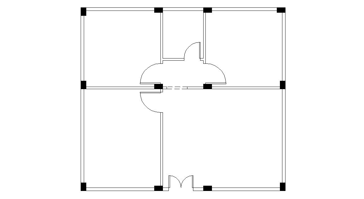 Residential House Column Layout CAD File 