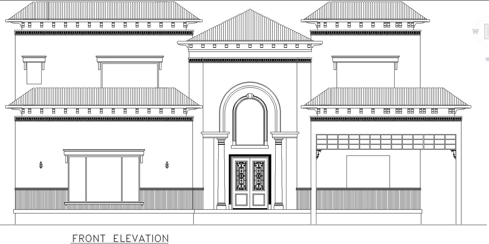 Architectural DWG File Showing House Elevation Layout