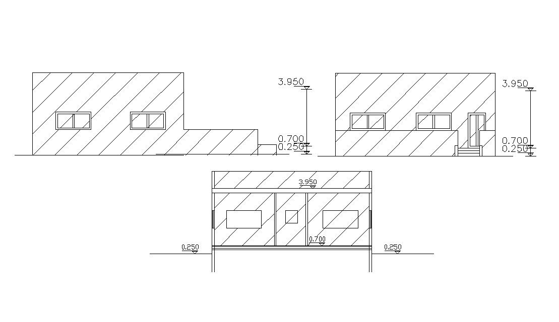 Residential House Elevation Plan DWG File 