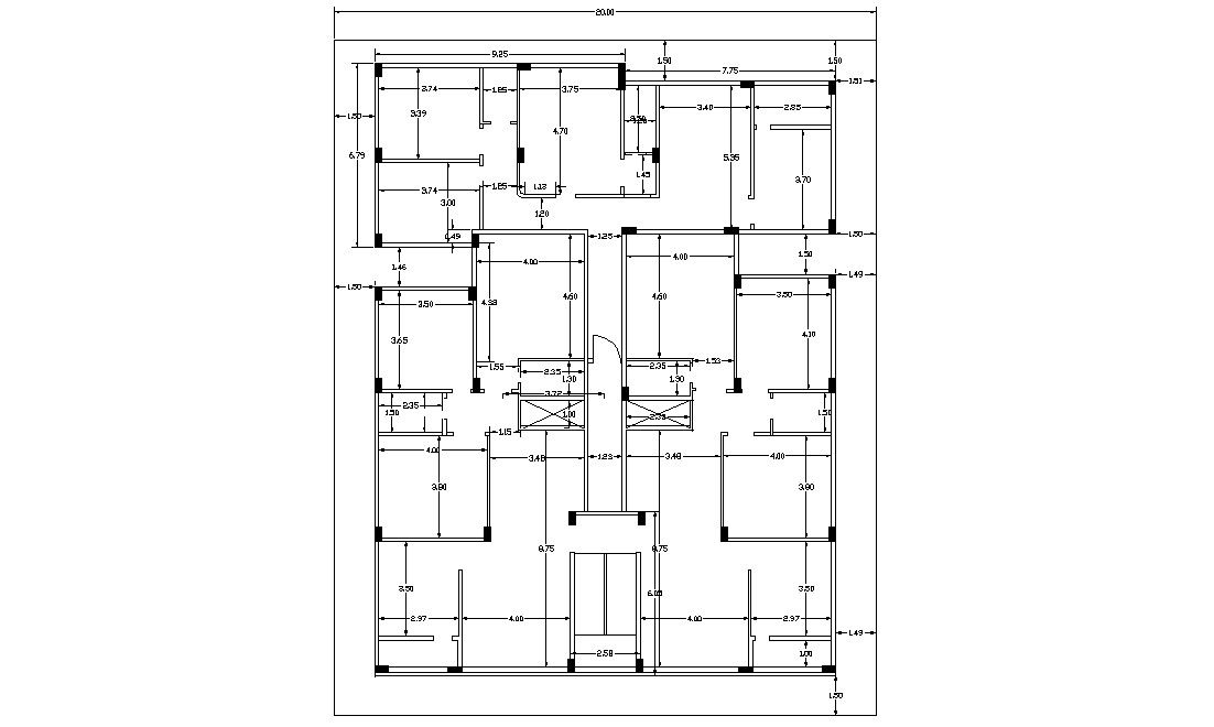 Residential House Floor Plan Layout CAD File 