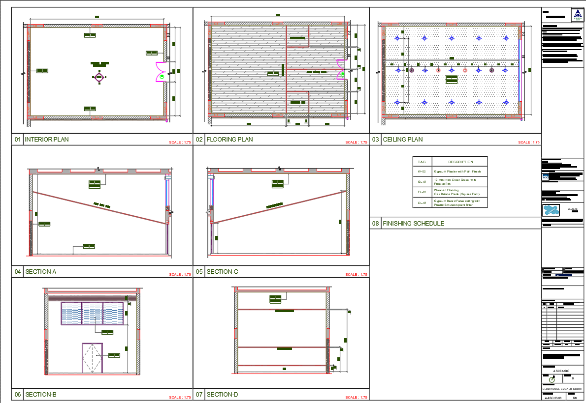 House Flooring & Ceiling Finishing Detail DWG | AutoCAD Plan