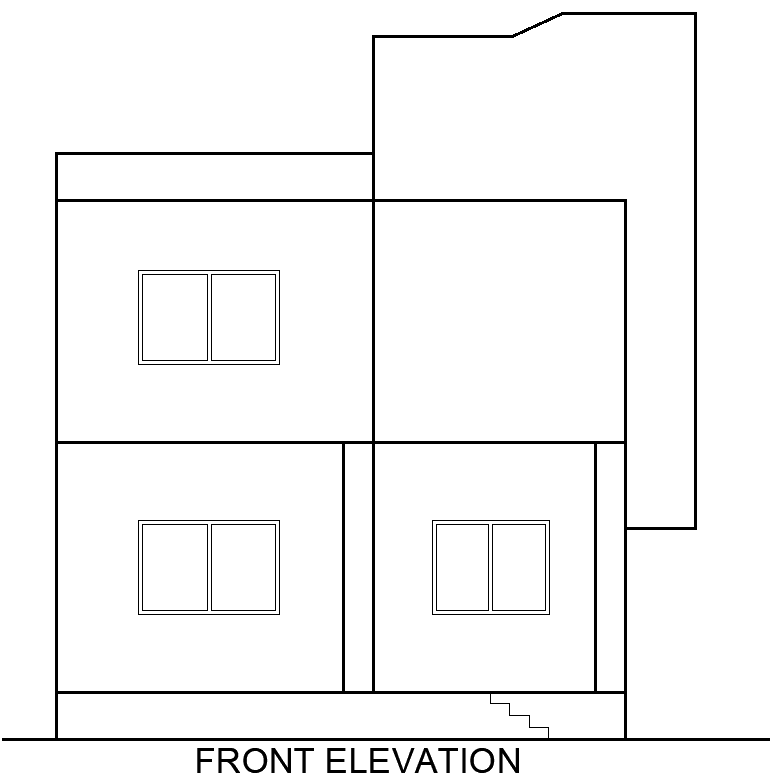 AutoCAD DWG of House Front Elevation with Elevation Detail