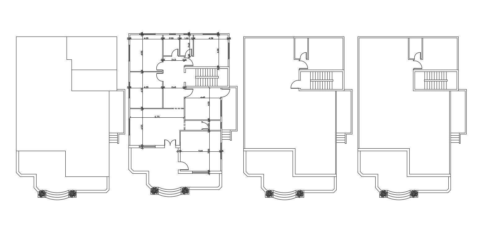 Residential House Ground And Terrace Floor Plan CAD File