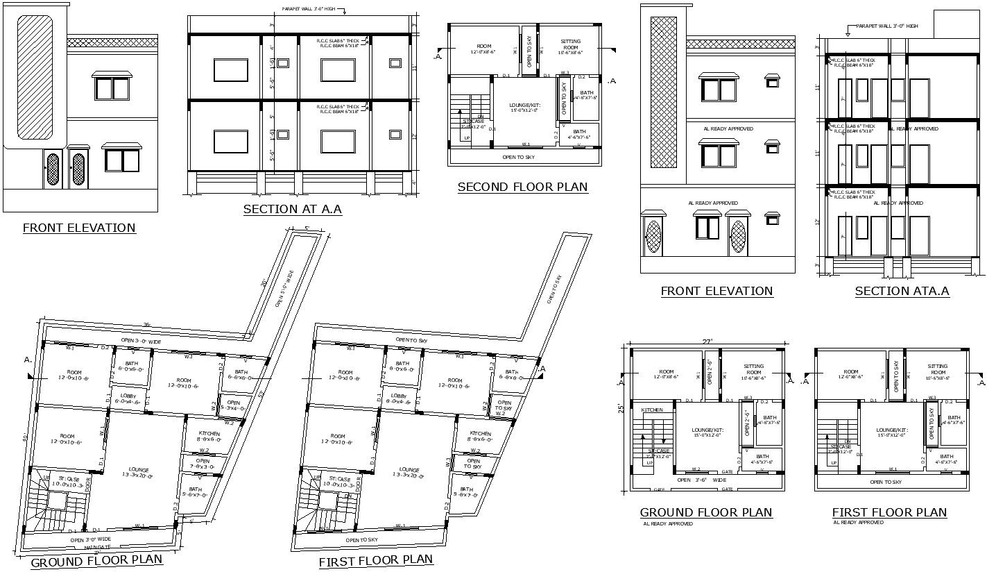 AutoCAD DWG 3BHK Home Plan with Detailed Layout Design